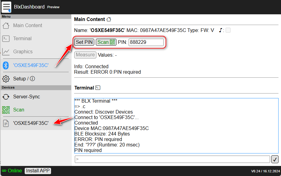 PIN erforderlich: Scannen (über Kamera) oder manuell eingeben